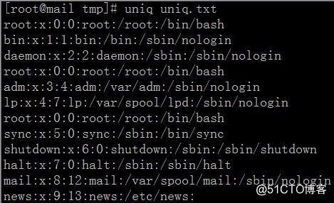 Linux命令之uniq