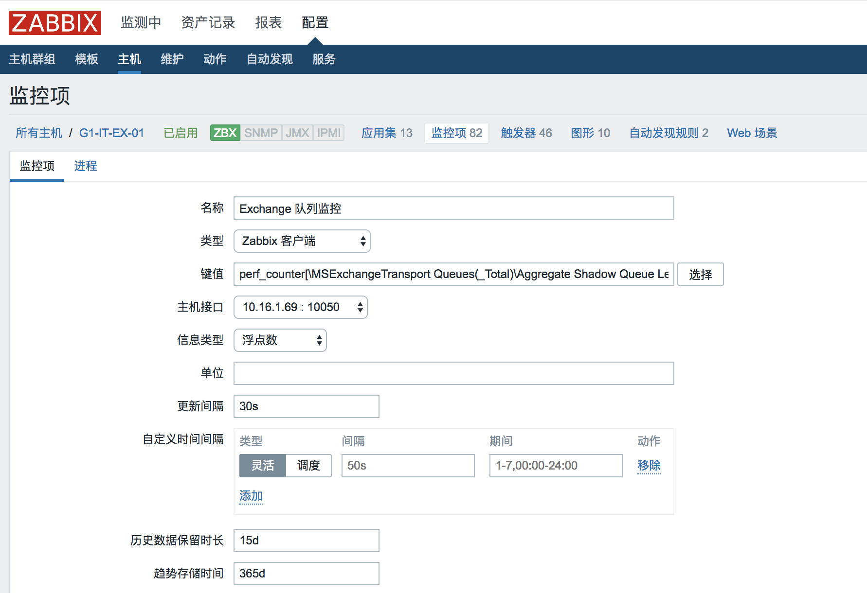 zabbix监控Exchange服务器邮件队列