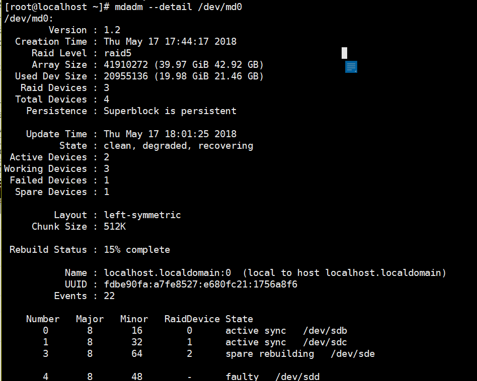 Linux实现最常用的磁盘阵列--RAID5