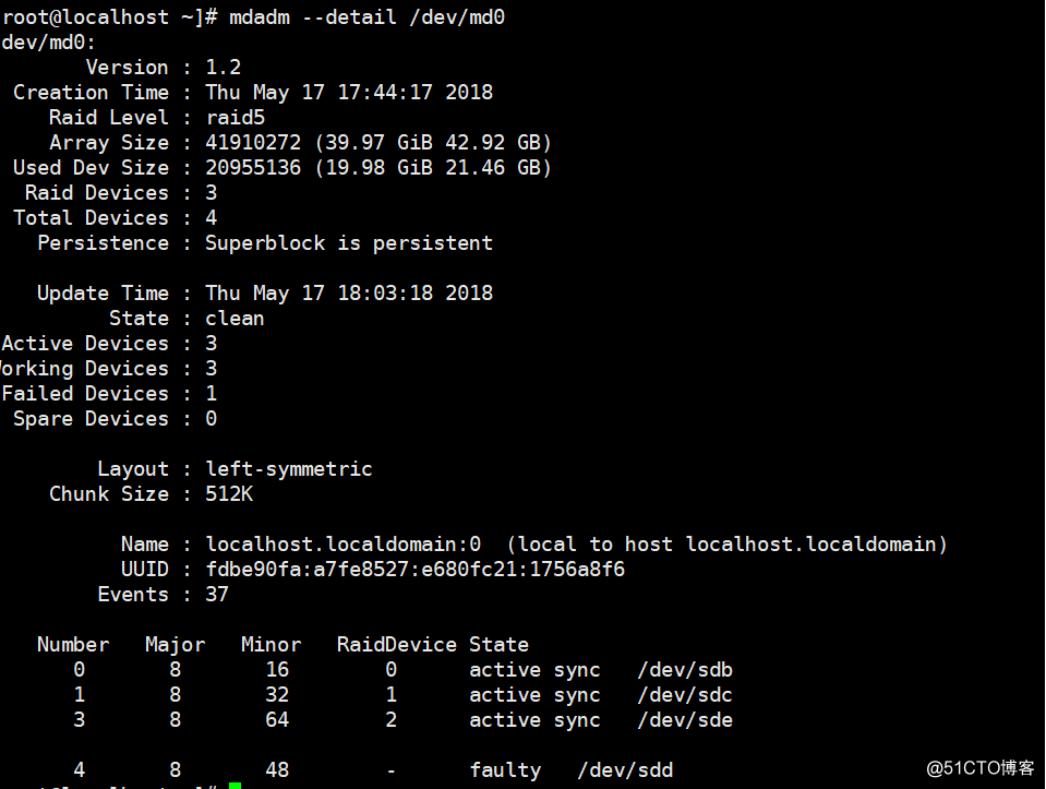 Linux實現最常用的磁盤陣列--RAID5