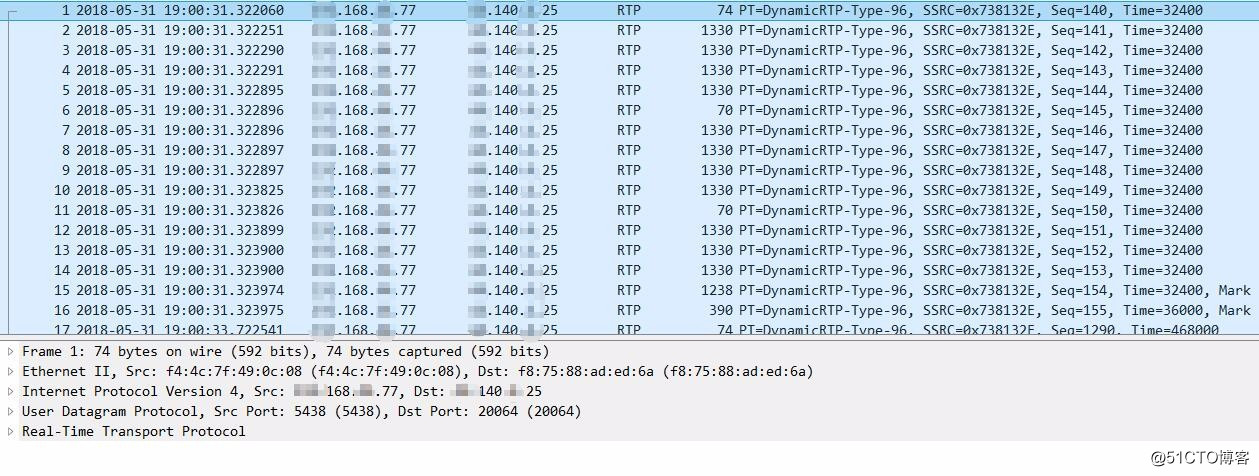 Wireshark解析RTP码流包（UDP）