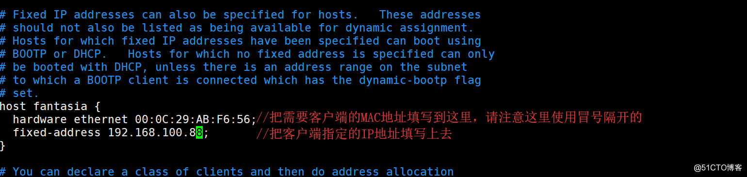 DHCP自动分配地址；DHCP指定IP给客户端