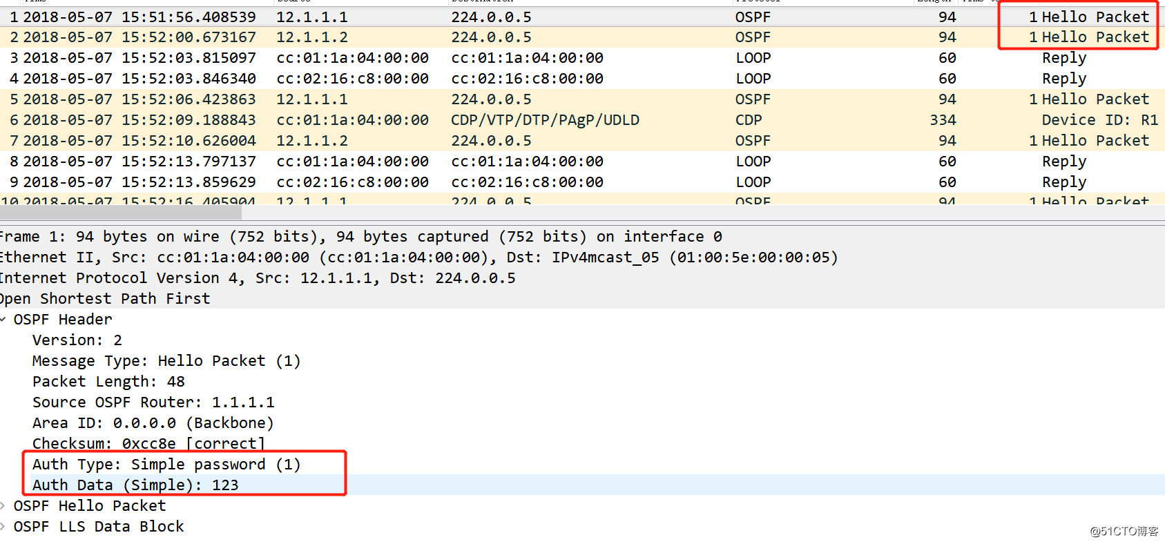 22-高級路由：OSPF 路由認證：明文、密文