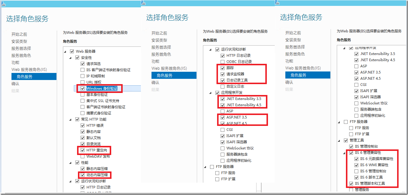 SCCM安装所需组件图