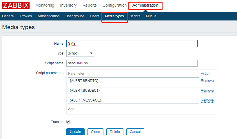 zabbix-3.2.11短信报警