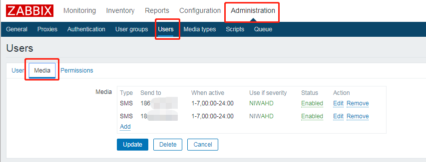 zabbix-3.2.11短信报警