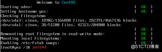 CentOS6 單用戶模式重設 root 密碼