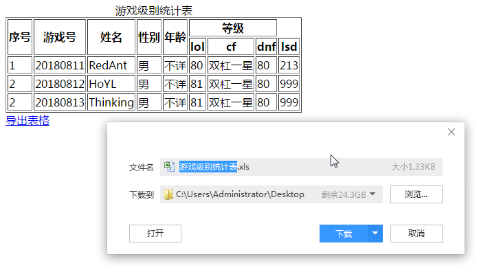 利用JavaScript所见即所得的生成Excel表格