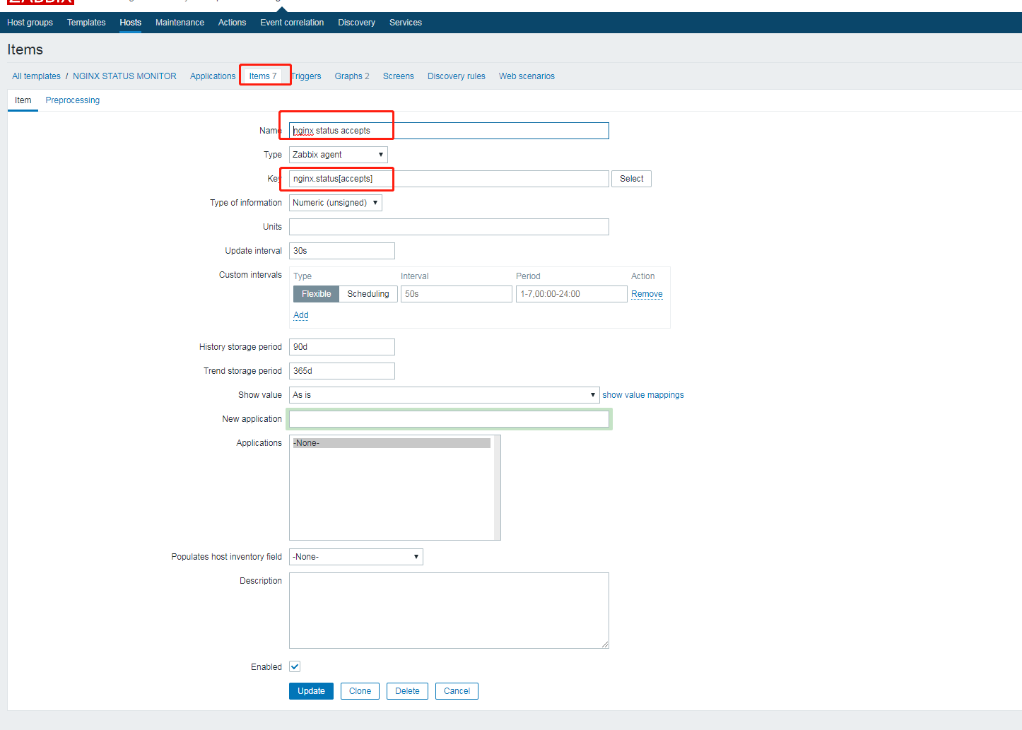 利用zabbix监控nginx status