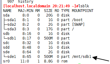 在centos7上就对新添加的硬盘进行分区挂载等操作 （实验自用）