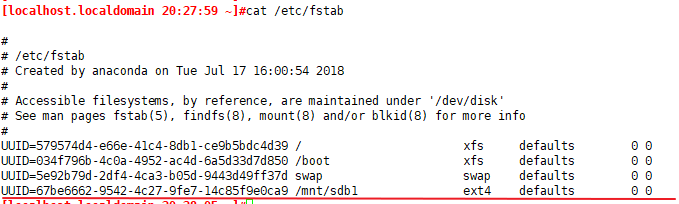 在centos7上就对新添加的硬盘进行分区挂载等操作 （实验自用）