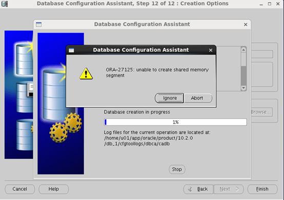 ORA-27125: unable to create shared memory segment