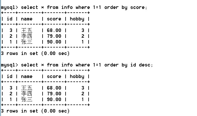 Mysql数据库基本应用