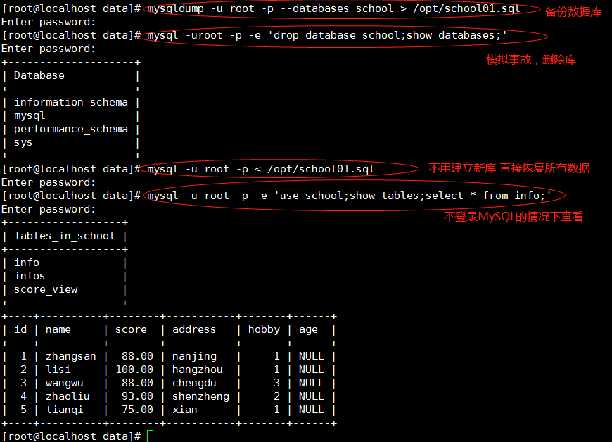 MySQL完全备份与恢复