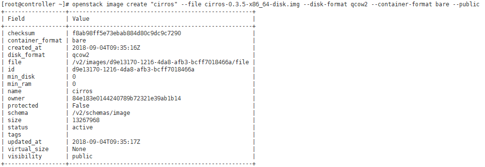 OpenStack Pike Minimal安装：三、镜像管理