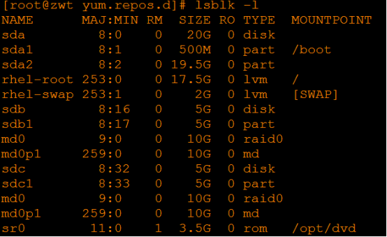 新手学习Linux——RAID磁盘阵列的原理与RAID0搭建