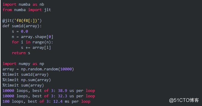 一行代码让 Python 的运行速度提高100倍