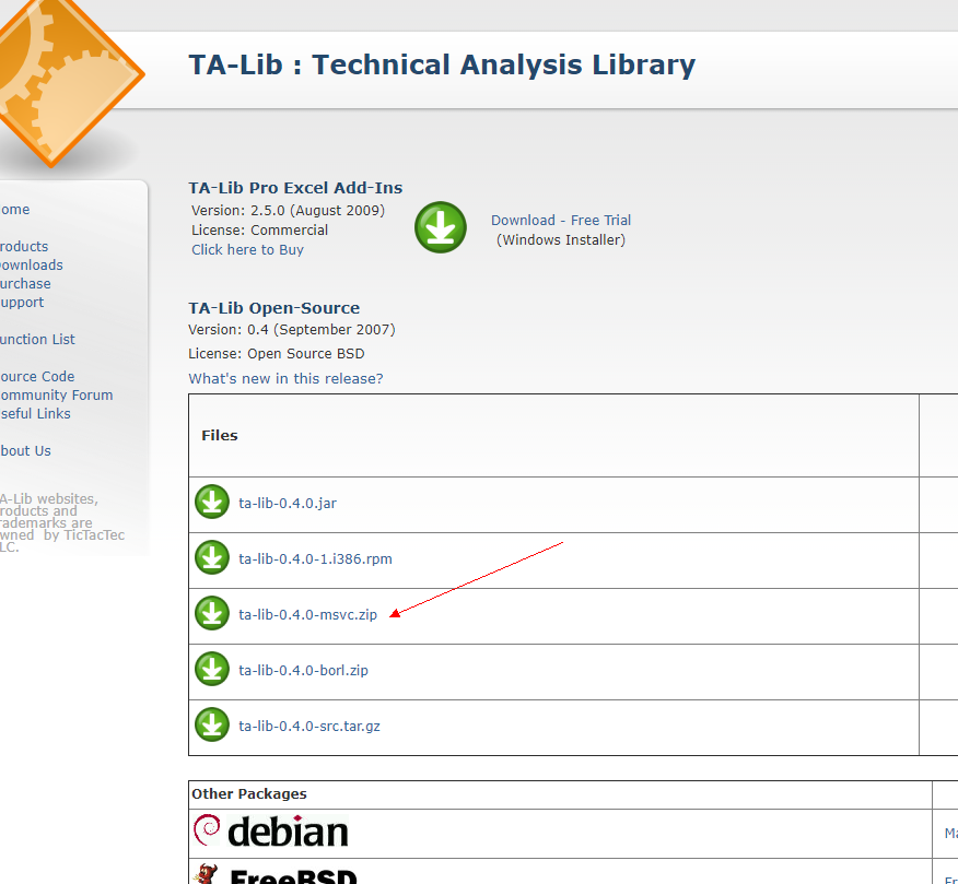 量化指标程序库 ta-lib 安装方法