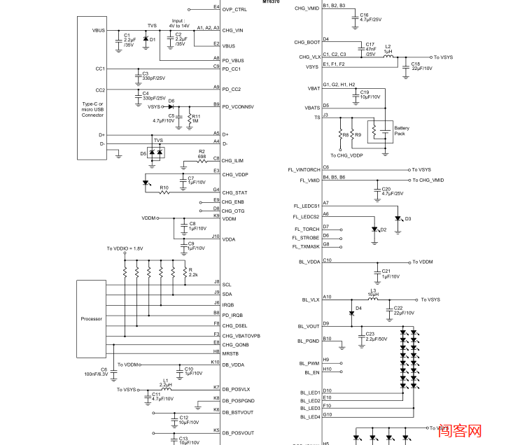 mt6370芯片资料mt6370数据手册datasheet 规格书