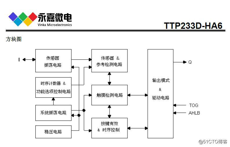 台湾TTP233D-HA6封装SOT23-6  内置LDO复位功能  全新正品 提供中文资料方案参考