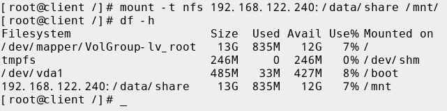 centos6.5NFS共享简单部署