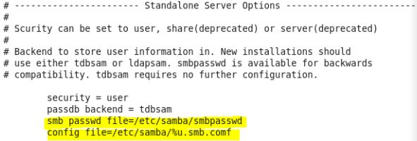 RHEL samba 服务多配置文件安全管理