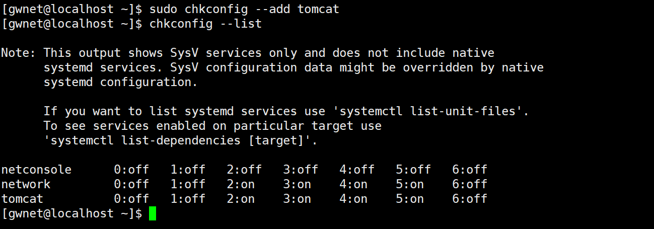 Linux下配置Tomcat开机启动