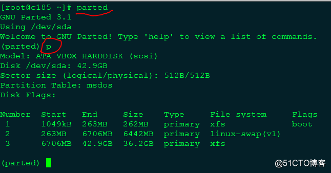 Linux 磁碟分割槽工具 Parted