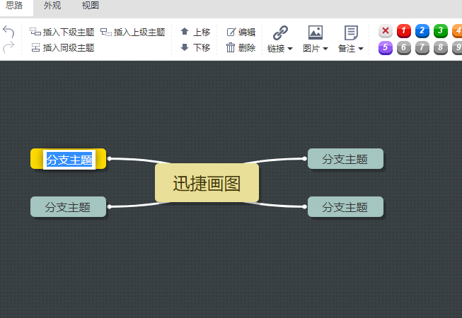 在线绘制思维导图精简方法