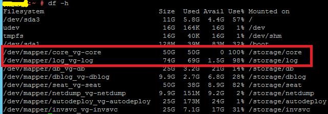 VCSA6.0 /storage/core 100% Usage