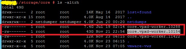 VCSA6.0 /storage/core 100% Usage