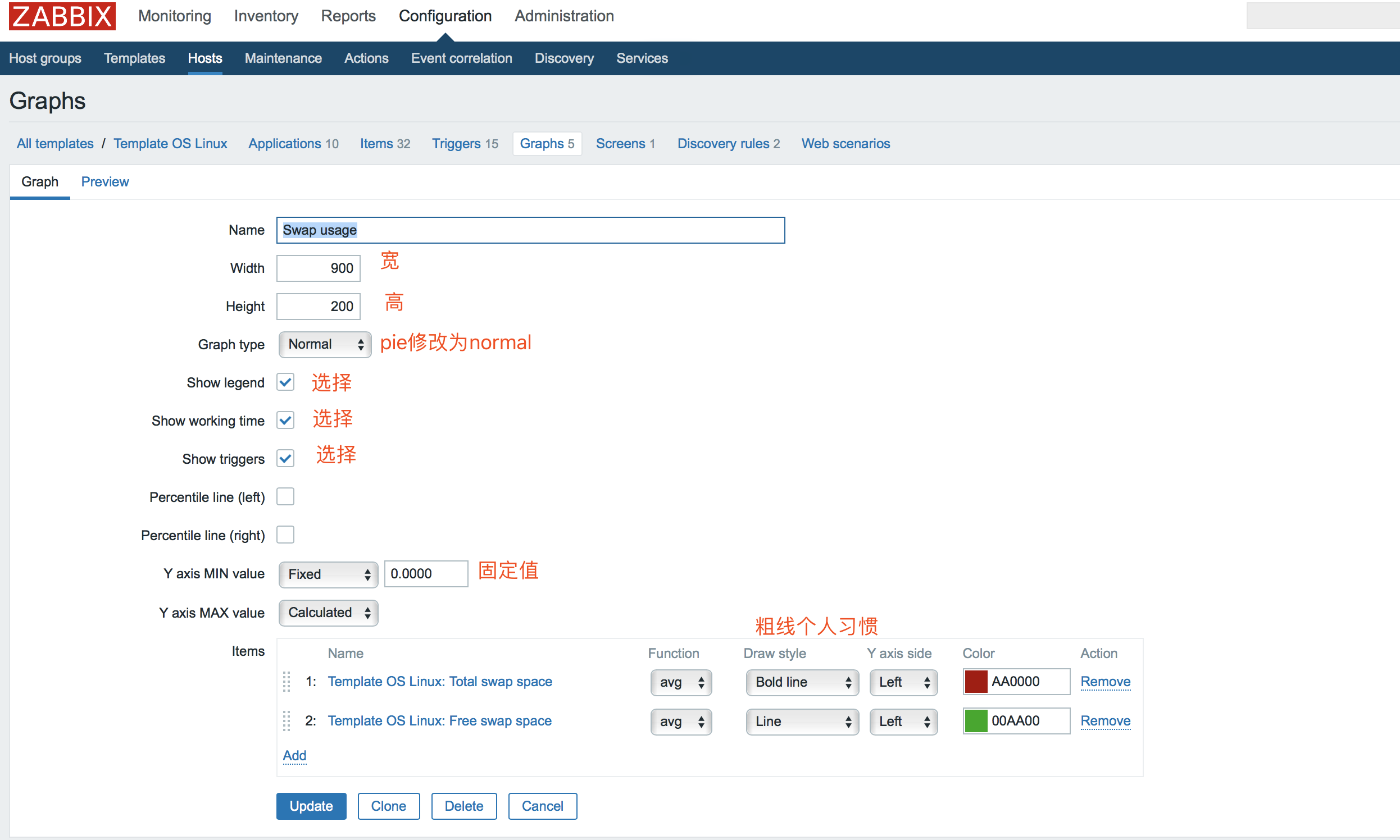 zabbix 3.4修改默认磁盘饼状图