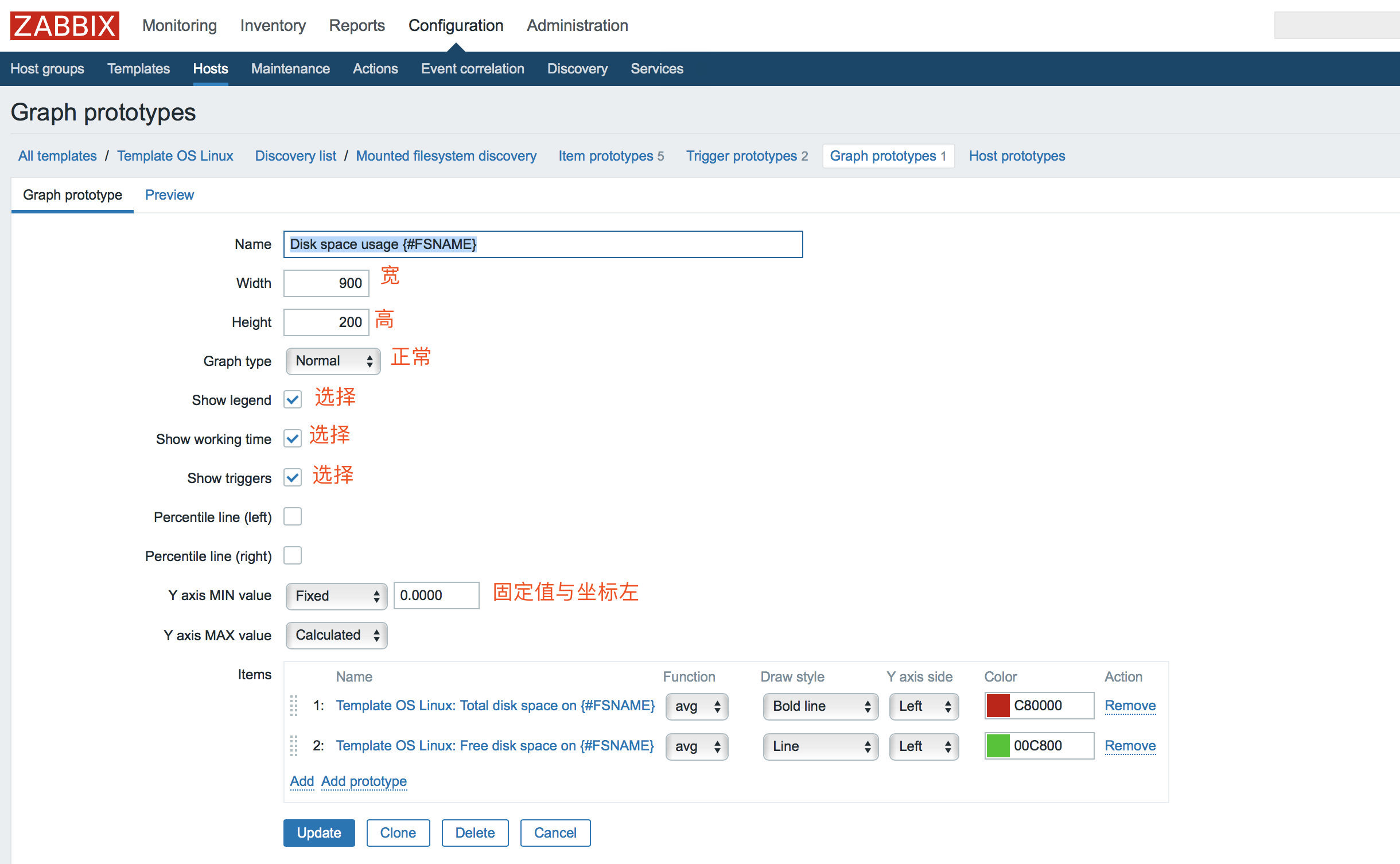 zabbix 3.4修改默认磁盘饼状图