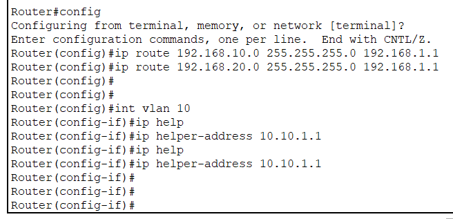 思科模拟器中创建DHCP 中继