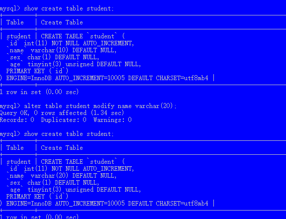 Mysql数据库的简单命令