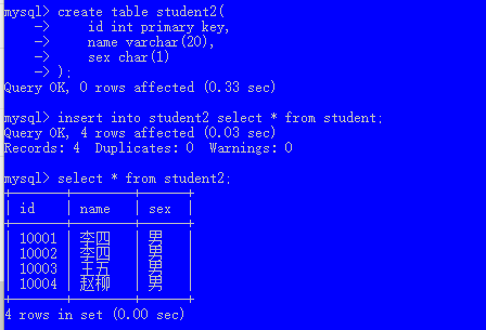 Mysql数据库的简单命令