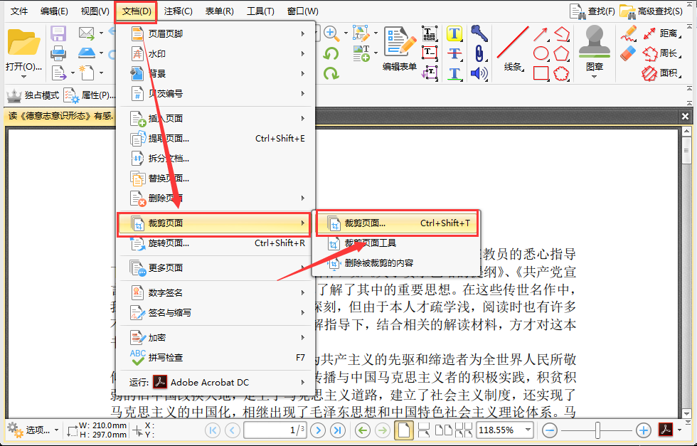 如何快速裁剪pdf中的页面