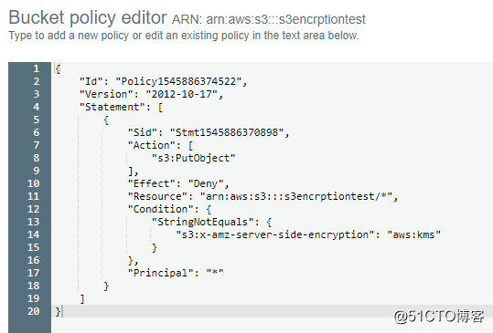 AWS S3 设置 Bucket Policy 强制加密